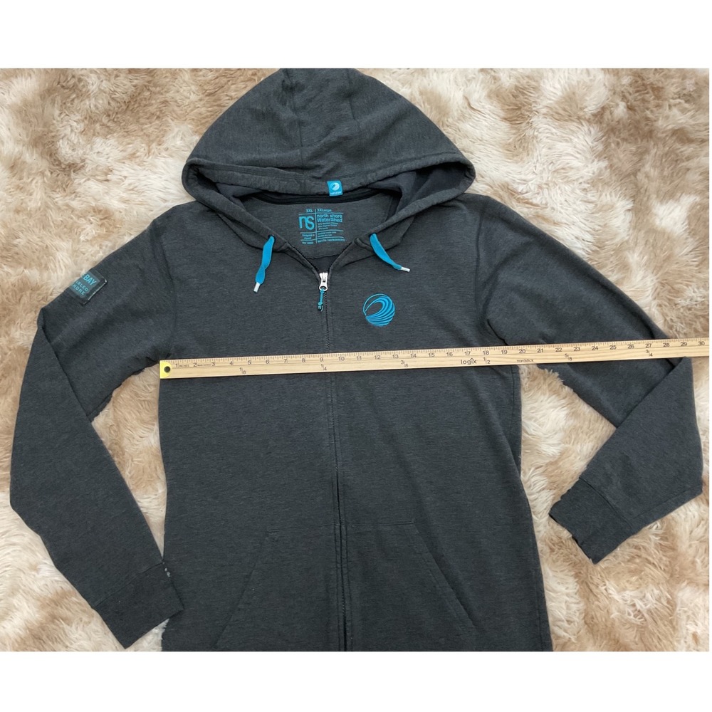 North Shore WaterShed Men 3XL Charcoal Gray Bamboo Cotton Full Zip Hoodie Hawaii - Picture 4 of 7